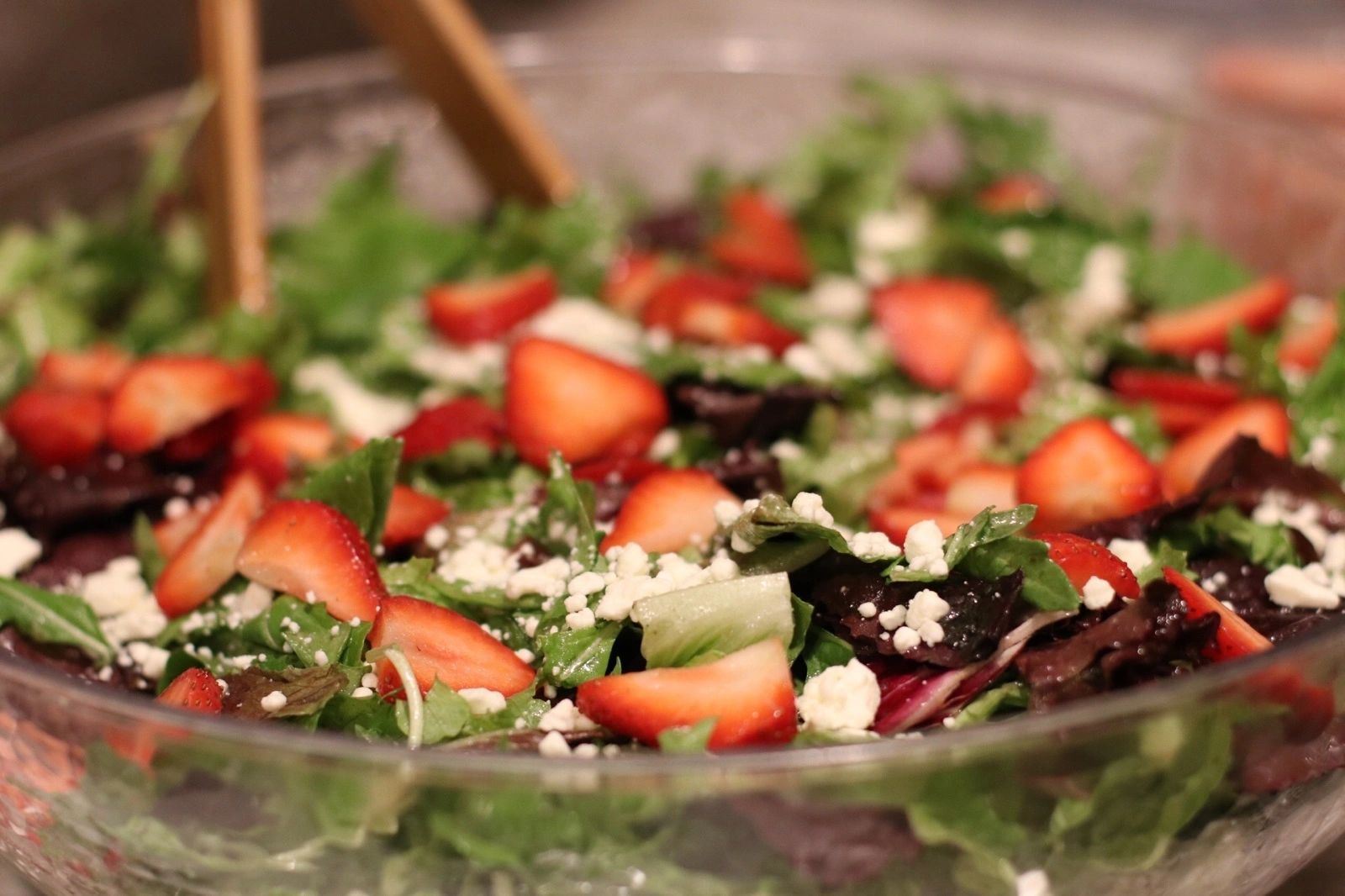 Fresh strawberry, beet and feta salad prepared by Welsh Mountain Catering in East Earl, PA